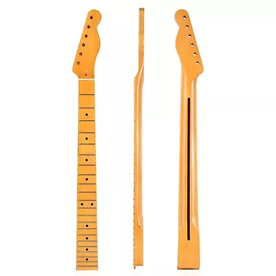 22 Fret Electric Guitar Neck Yellow Canada Maple For DIY Fender Tele Replacement • $45.99