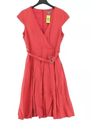 Oasis Women's Midi Dress UK 14 Red Viscose • £9.90