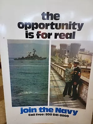 Vintage US Navy Recruiting Double Sided Metal Sidewalk Sign • $350