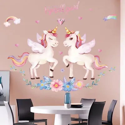 £5.49 • Buy Unicorn Wall Stickers | Unicorn Wall Sticker Kids Girls Bedroom Decor/Vinyl