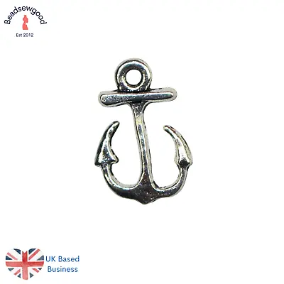 10 3D Ships Anchor Pendant Charms 16mm Sea Nautical Steampunk Jewellery Making • £2.49