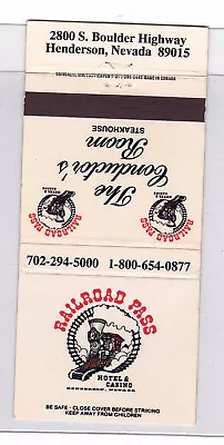 Vintage Matchcover  Railroad Pass Hotel & Casino  Henderson Nevada • $2.95