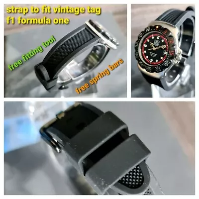 RUBBER SILICONE STRAP BAND FIT TAG HEUER Formula 1  F1 VINTAGE 18mm • £15.99