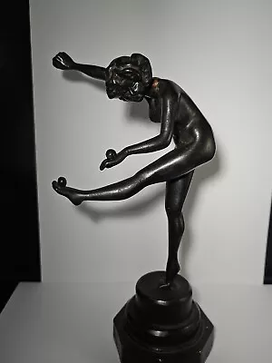 Vintage Coppery Bronze Acrobat Sculpture   Juggler  • $95