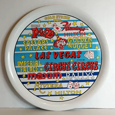 Vintage METAL Souvenir Serving TRAY Fabulous LAS VEGAS Casinos  • $14.99
