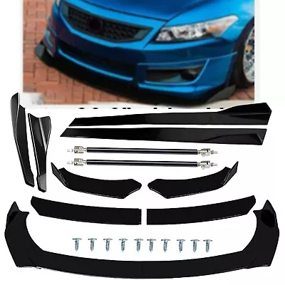 For Honda Accord Coupe Front Splitter Bumper Lip Spoiler Strut Rod Side Skirt G • $59.99