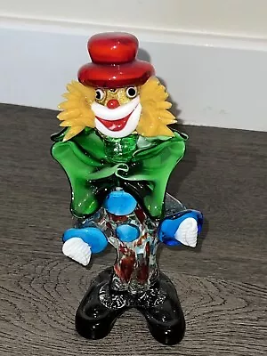 Vintage Gorgeous Murano Glass Clown Figure Colourful Bright • £19.95