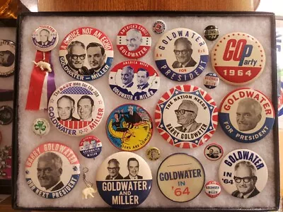 1964 Barry Goldwater Campaign Button Collection! 23 Pins Pinback Republican GOP • $100