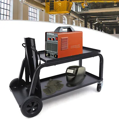 2 Layers Welding Tool Cart MIG TIG Welder Plasma Cutter Storage Cart Trolley • $66.50