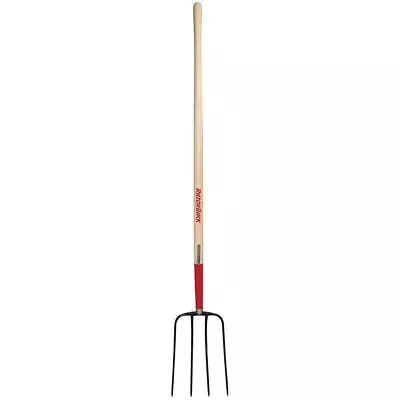 Razor-Back Manure Fork 4-Oval Tine Forged One Piece Steel Head Hardwood Handle • $62.75