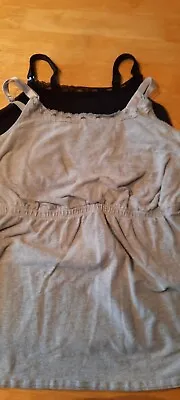 $9.99 • Buy Ladies Nursing Maternity Cami Size 2X (1) Grey (1) Black