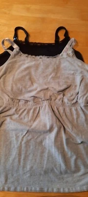 $9.99 • Buy Ladies Nursing Maternity Cami Size 2X (1) Grey (1) Black