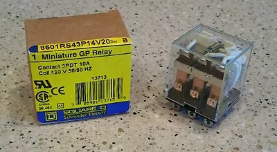 **new In Box** Square D Miniature Gp Relay Ser B 120v 8501rs43p14v20 • $11.59