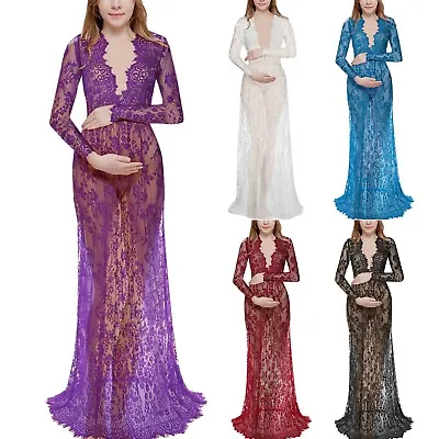 $34.94 • Buy Maternity Photography Pregnant Women Lace Cocktail Dresses For Women Plus Size