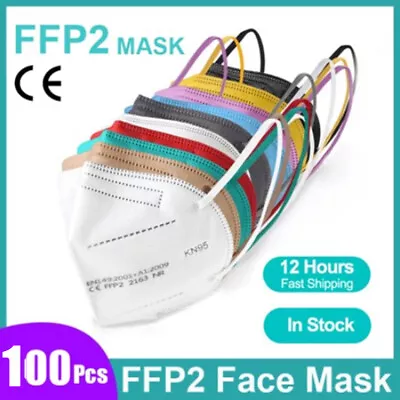 10-100PCS FFP2 MASKS CE Certified Disposable Face Masks N95 Masks KN95 P2 • $10.28