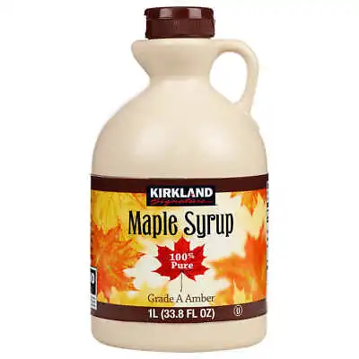 New Kirkland Signature 100% Pure (Grade A) Amber Maple Syrup 1 Litre Bottle • £17.99