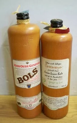 Vtg Erven Lucas BOLS Amsterdam Stoneware Bottles ZEER OUDE GENEVER & CORENWYN • $99.99