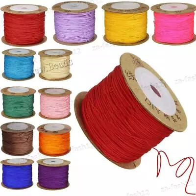 £3.99 • Buy 100m Nylon Cord Thread Chinese Knot Macrame Beading Bracelet Braided DIY 0.8mm 