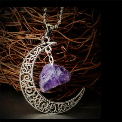 925 Sterling Silver I Love You To The Moon And Back Charms Amethyst Necklace     • $15.74