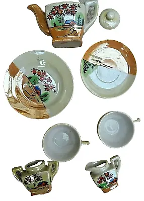 Vintage Miniature Ceramic Tea Set 7 Pieces Made In Japan  Flowers • $62.50