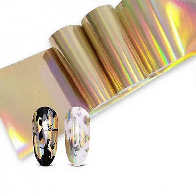 Nail Art Foil 💖 Gold Holographic Effect / Nails Decor / Transfer Foils Stickers • £1.90