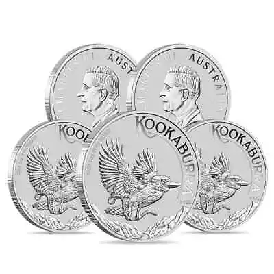 Lot Of 5 - 2024 1 Oz Silver Australian Kookaburra Perth Mint BU • $156.18