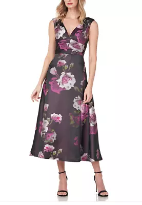 Kay Unger VIVIENNE Floral Tea Length Dress (size 14)^ • $139.99