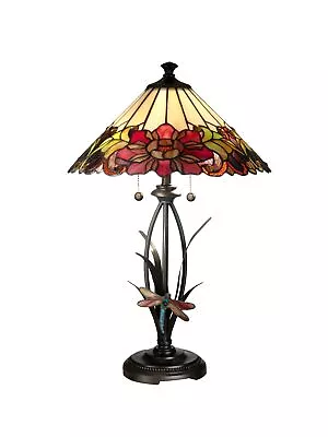 Dale Tiffany TT10793 Tiffany/Mica Two Light Table Lamp Collection In Bronze/D... • $430.98