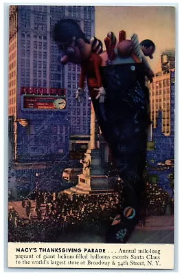 C1950's Macy's Thanksgiving Parade Color Views New York NY Unposted Postcard • $9.72
