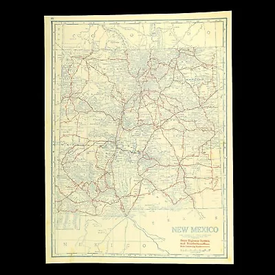 Vintage NEW MEXICO Auto Trails Map Highway Old Original Antique Santa Fe Road • $13.56