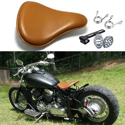 For Yamaha V Star 250 650 950 1100 1300 Bobber Motorcycle Spring Solo Seat Brown • $59.25