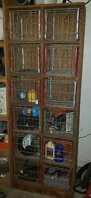 SteamPunk Plains Cry Dairy Milk Steel Wire Crates LOT OF 12 WITH WOOD CABINET • $299.99