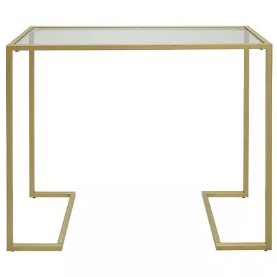 Pemberly Row Modern Tempered Glass Top Console Table In Gold • $153.87