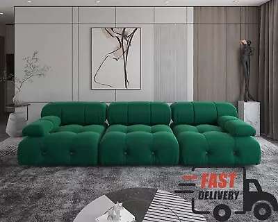  104  Modular Sectional Sofa Convertible Minimalist Couches Mid-Century Velvet • $1400.53