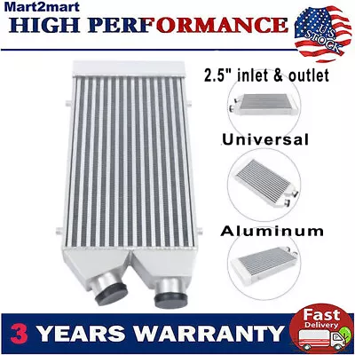 Universal Aluminum Intercooler Front Mount 2.5  Inlet & Outlet Same One Side USA • $150