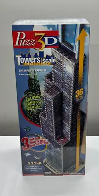 New Wrebbit Puzz 3D Sears Tower 532 Pieces 3 Feet Tall Puzzle Complete Glows • $32