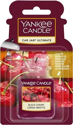 Yankee Candle Car Jar Air Freshener - Black Cherry | 3D Odour Fragrance Scent • £4.99