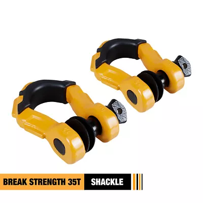 2x Heavy Duty 3/4  D Ring Tow Shackles Orange 10472 Lbs (4.75 Ton) 7/8  Screw • $27.99