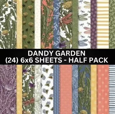 Stampin Up DANDY GARDEN Designer Series Paper Dragonfly Half Pk - (24) 6x6 Shts • $13.87