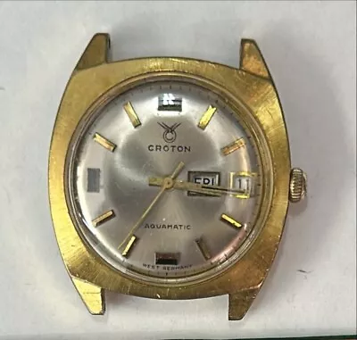 Vintage Men's Croton Aquamatic Day Date Out Of Estate For Restoration! • $29.95
