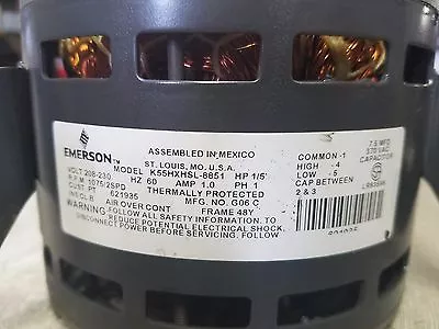 $39 • Buy Emerson K55hxhsl-8851 1/5 Hp 230v 1075 Rpm Blower Motor