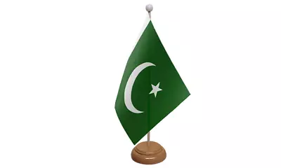 Pakistan Table Flag (9  X 6 ) With Wooden Stand • £11.99