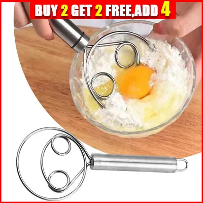 Danish Dough Whisk Egg Mixer Stainless Steel Hand Mixer Blender Kitchen Tool NEW • £2.34