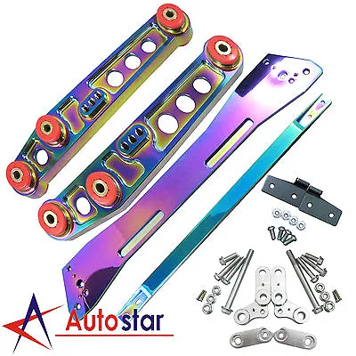 Neo Chrome Rear Lower Control Arm Subframe Brace Tie Bar For Honda Civic 92-95EG • $213.97