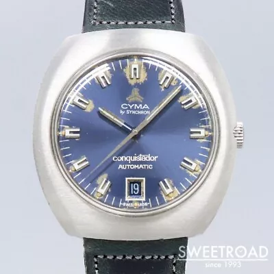 CYMA SYNCHORON Cal.ETA2783 Automatic 39mm Stainless Conquistador 1970 Men Watch • $1806.11