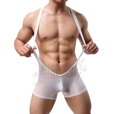 Mens Sexy Jockstrap Underwear Soft Freestyle Wrestling Singlet Backless Bodysuit • $9.52