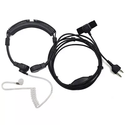 Military Throat Microphone Headset Earpiece Mic PTT For Midland Radio G5 G7 G9 • $15.99