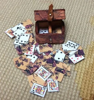 Pat Tyler Dollhouse Miniature Floral Playing Card Box Container Luggage 380 • $42.95