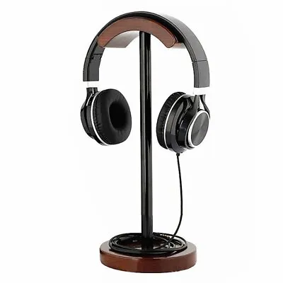 $36.99 • Buy Wood Wooden Headphone Stand Holder Hanger Display Rack Earphone Headset For Home