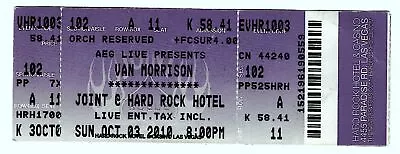 Van Morrison 10/3/10 Las Vegas Joint At Hard Rock Hotel Rare Ticket! • $14.99